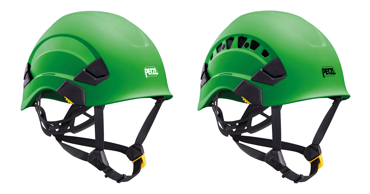 Petzl Vented vs Non-vented Safety Helmet Example