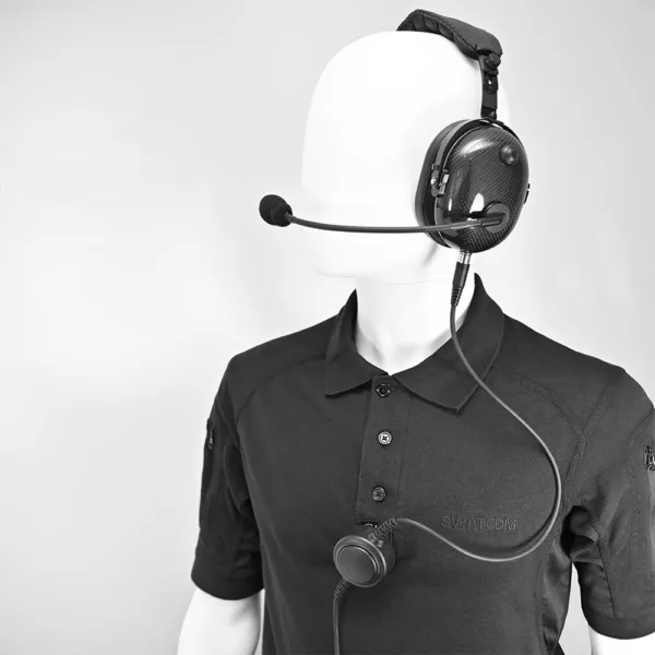 SWATCOM SC36 Heavy Duty Single Sided Headset with Boom mic, QD for radio lead - Image 3
