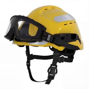 MSA F2XR Fire & Rescue Helmet | Vented, Silver Reflective Stickers, Responder Goggles
